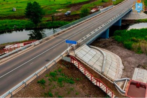 Строительство Центральной кольцевой автомобильной дороги Московской области. Мост через р. Вяземка ПК 224+04,56